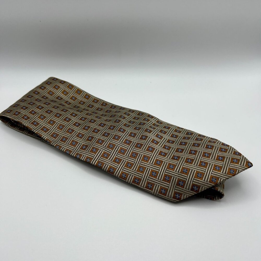 Joseph A. Bank Signature Collection Mens Geometric Silk Tie In Brown & Blue